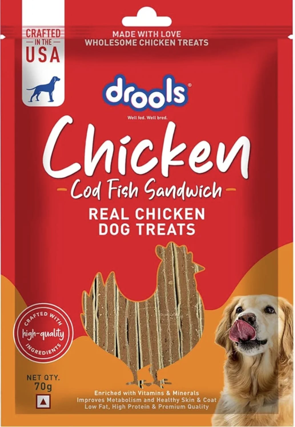 Drools Real Fish Cod Sandwich Dog Treats