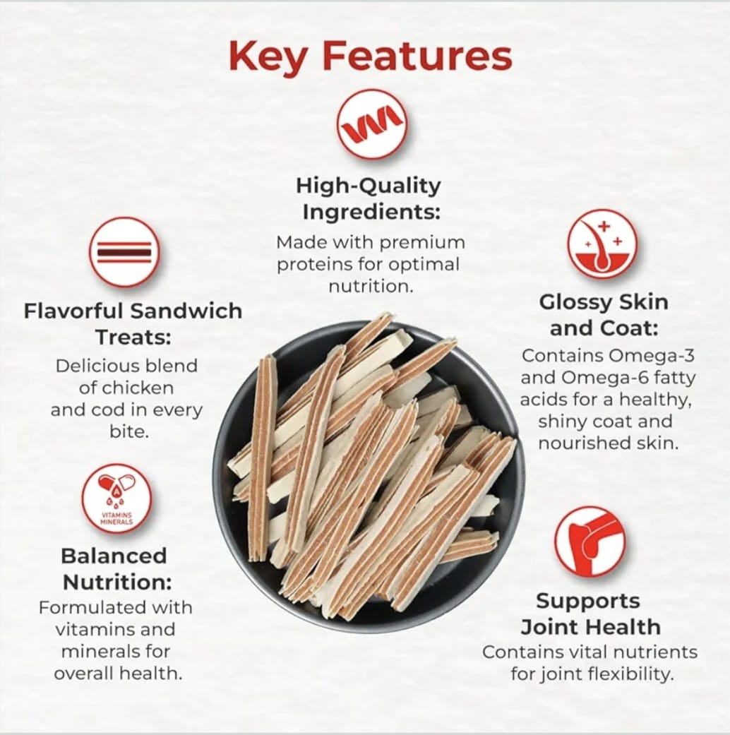 Drools Real Fish Cod Sandwich Dog Treats