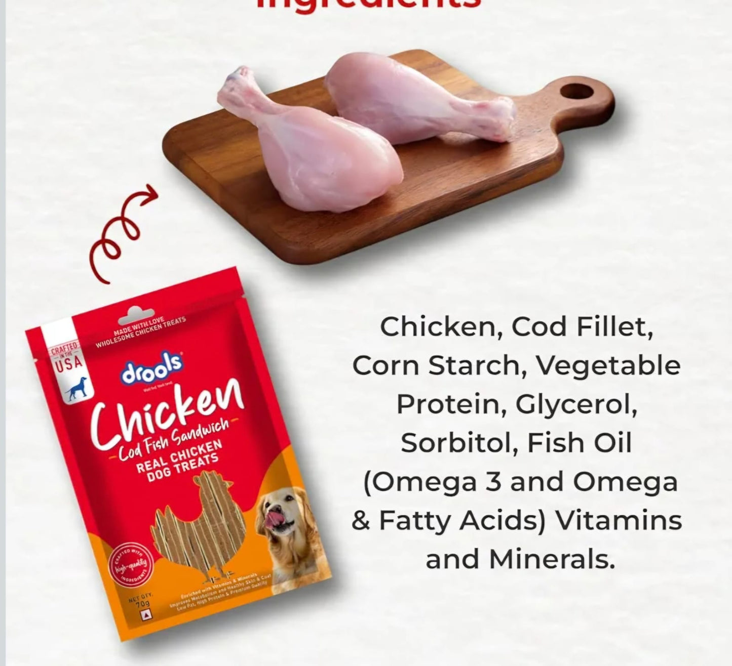 Drools Real Fish Cod Sandwich Dog Treats