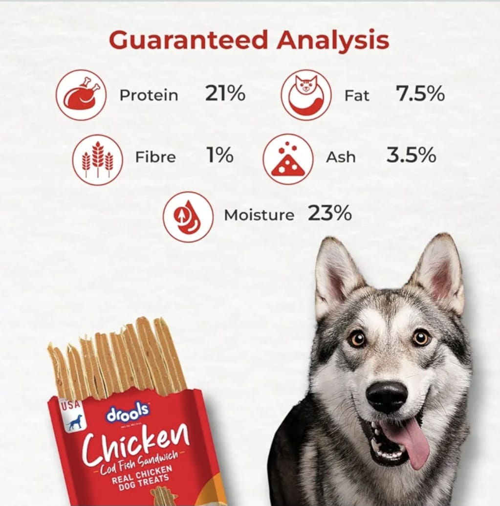 Drools Real Fish Cod Sandwich Dog Treats