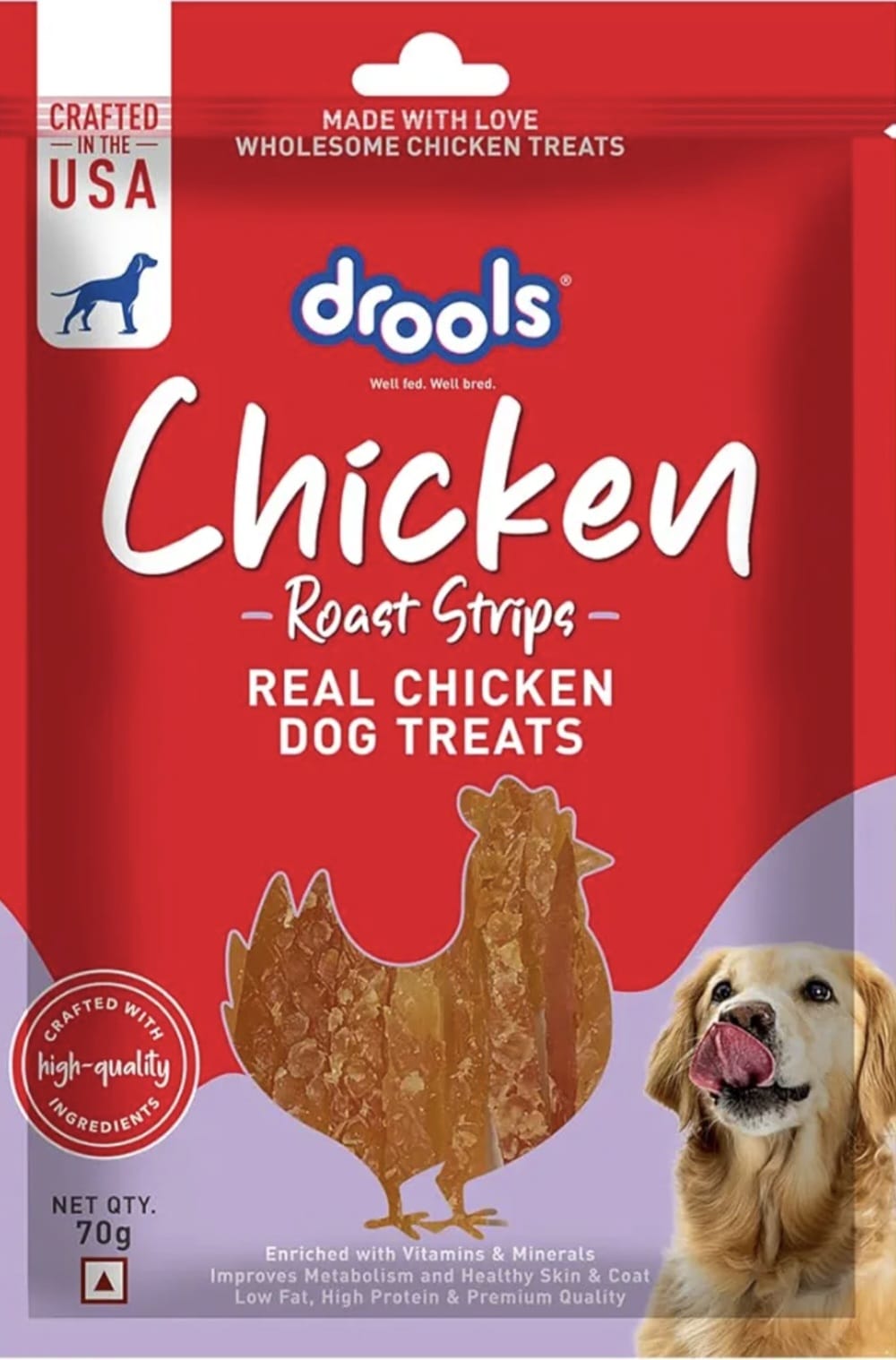 Drools Real Chicken Roast Strips, Dog Treats,