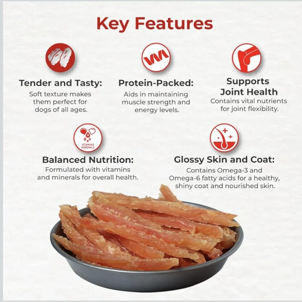 Drools Real Chicken Roast Strips, Dog Treats,