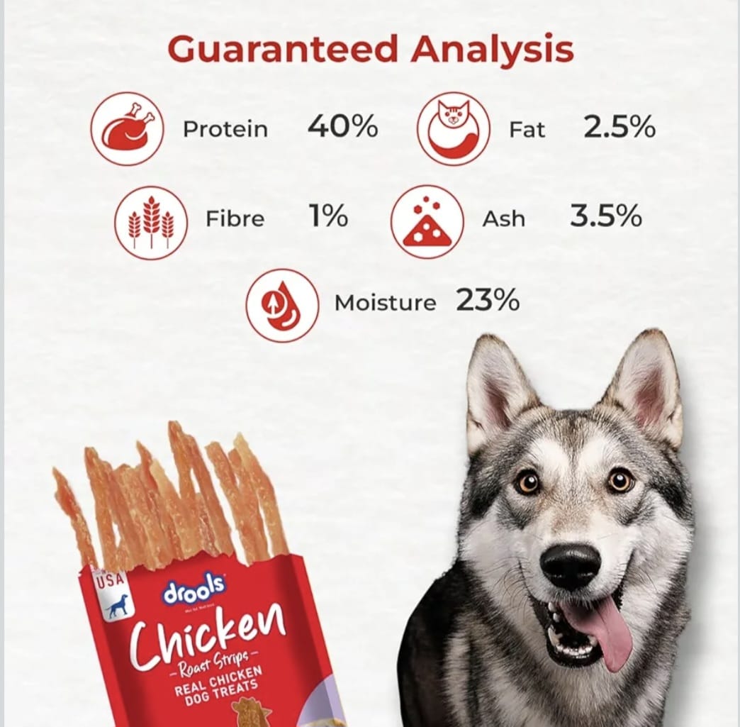 Drools Real Chicken Roast Strips, Dog Treats,