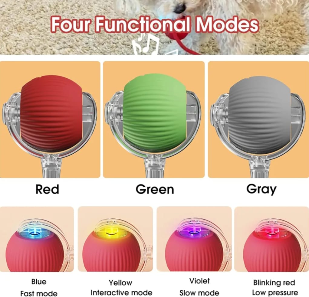 Interactive Cat Ball Toy, New Automatic Premium Smart Self Rolling Silicon, plastic Ball for Dog & Cat