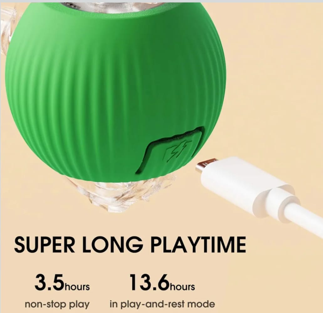 Interactive Cat Ball Toy, New Automatic Premium Smart Self Rolling Silicon, plastic Ball for Dog & Cat