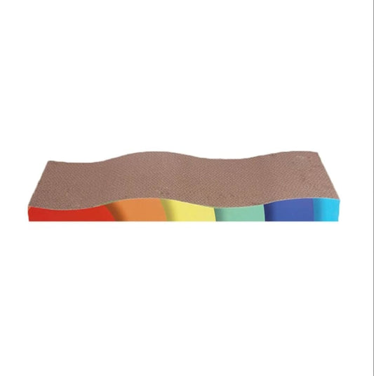 Natural and Safe Cardboard Paper Curved Wave Design Scratcher Pad with Catnip Toy Ideal for Scratching Cat and Small Dogs