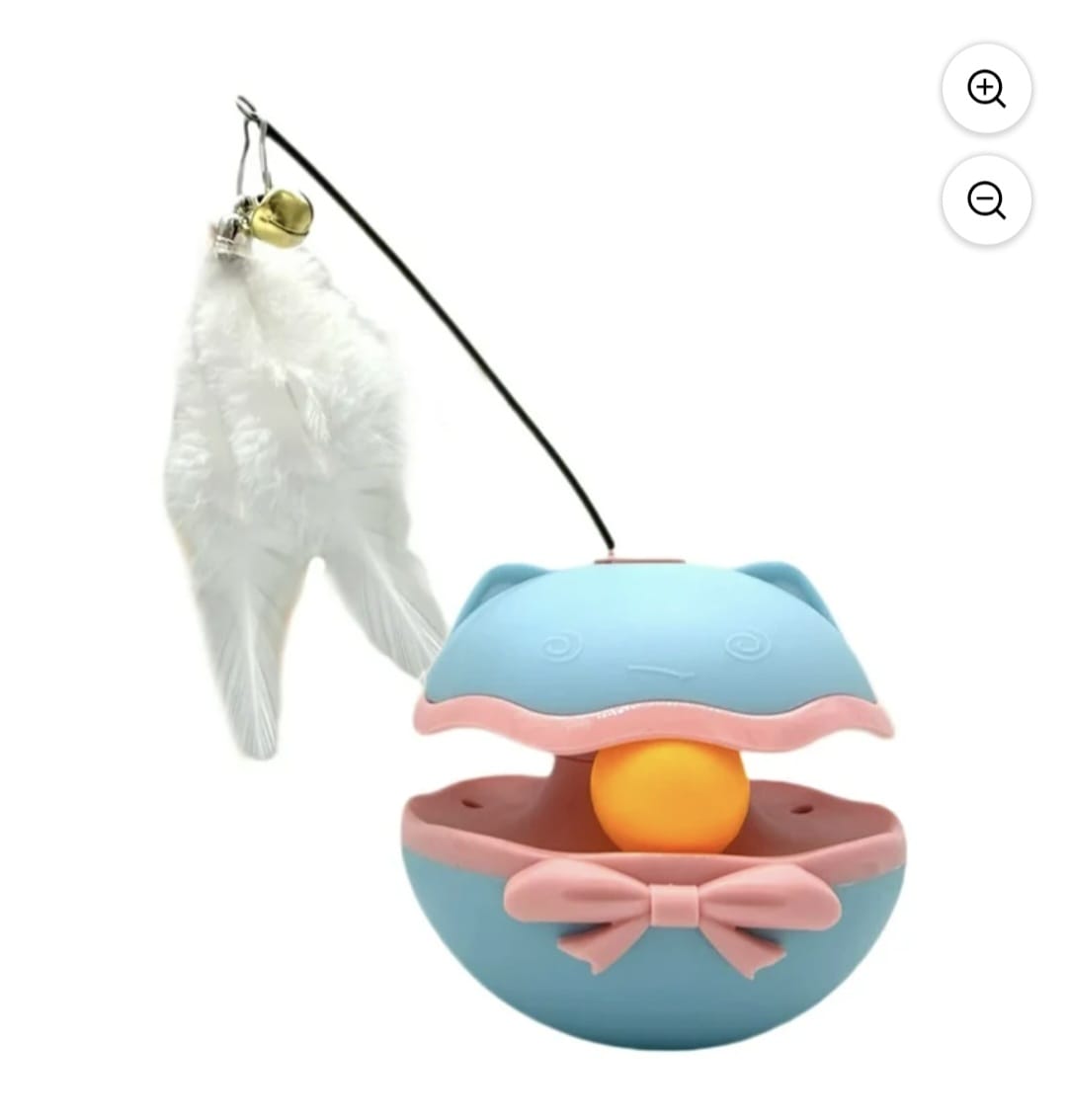 Interactive Roller Track Kitten Toy Electric Cat Self-Play Tumbler Toy with Teasing Stick and Exercise Balls for Indoor Cats Kittens