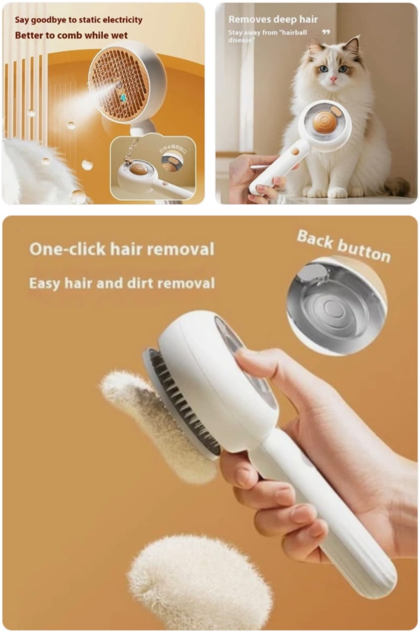 Pet Spray Comb with Battery Power for Cats and Dogs Hair Removal Grooming Tool