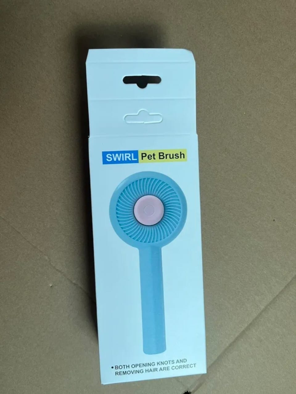 Cat and Dog Brush with Release Button,Self Cleaning Cat and Dog Hair Brush,Used to Untangle Tangles and Knots, Remove Loose Undercoat, Dander and Trapped Dirt(Blue)
