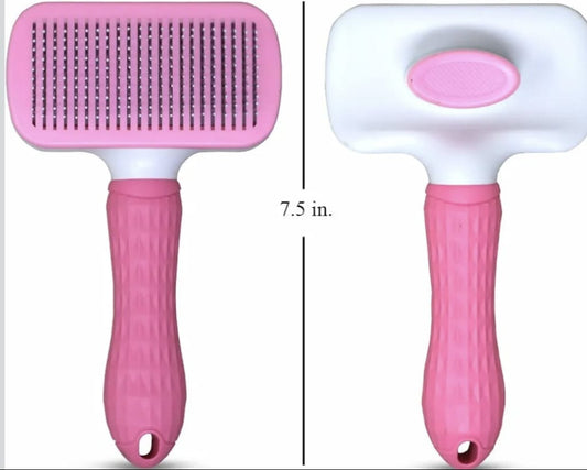 Pet Needs Self Cleaning Pet Grooming Brush with Round Head, Remove Excess and Dead Hair Slicker Brushes for Dog & Cat 
