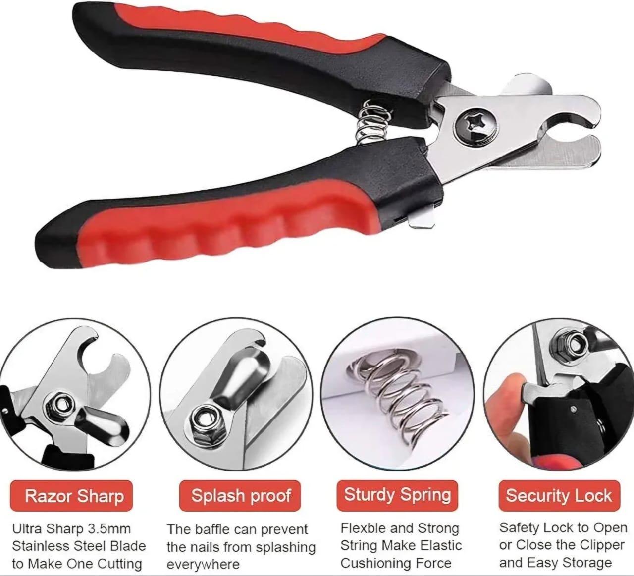 Nail Clipper for Dogs and Cats (Black/Red)