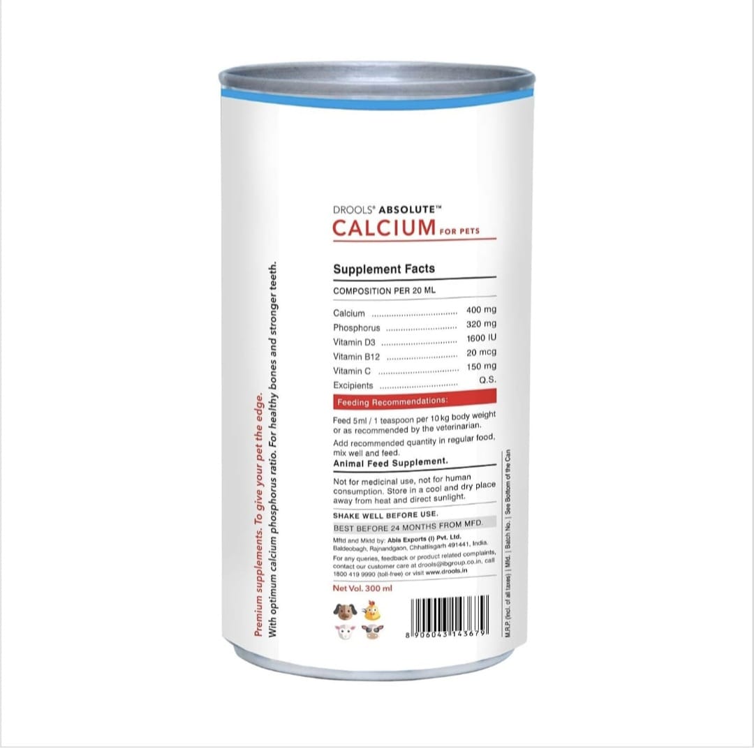 Drools Absolute Calcium supplement syrup for pets