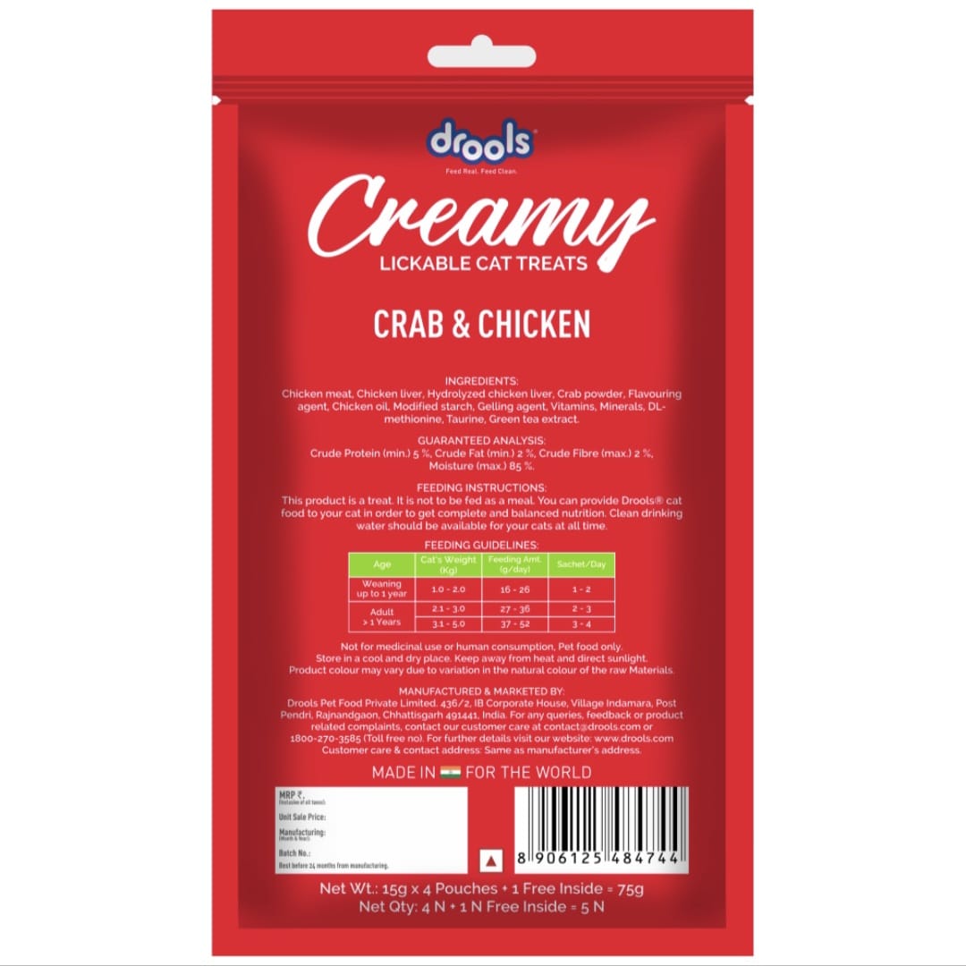 Drools Crab and Chicken Creamy Cat Treats