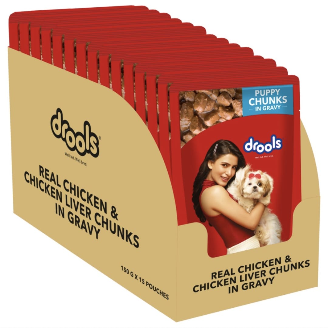 Drools Real Chicken & Chicken Liver Chunks in Gravy Puppy Dog Wet Food