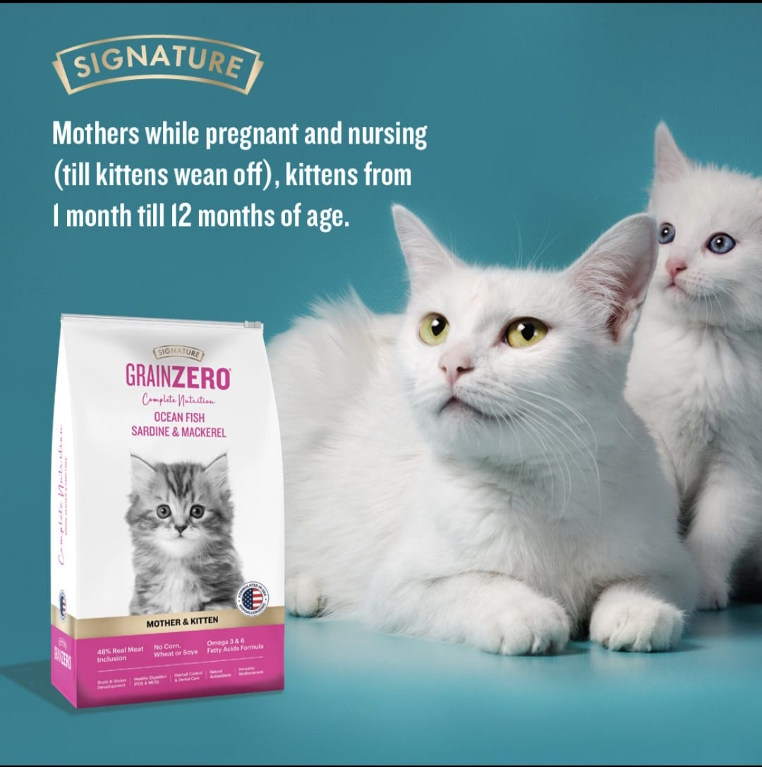 Signature Grain Zero Ocean Fish, Sardine and Mackerel Mother and Kitten Cat Dry Food