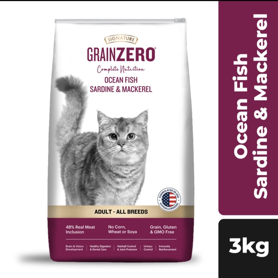 Signature Grain Zero Ocean Fish, Sardine and Mackerel Adult Cat Dry Food