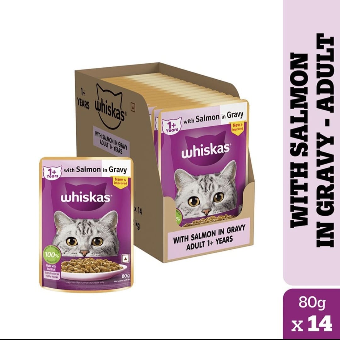 Whiskas Salmon in Gravy for Adult Cat (1+ Years)