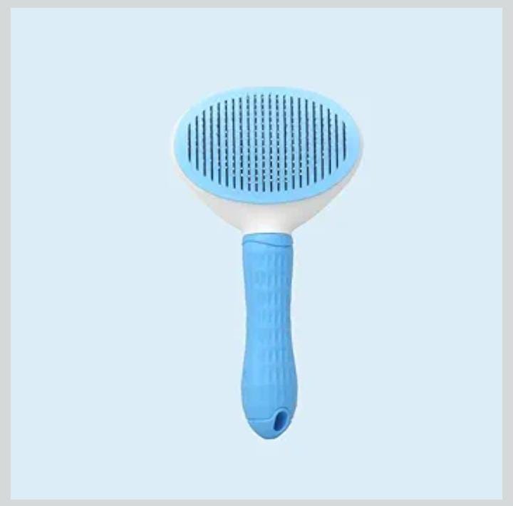 Pet Needs Self Cleaning Pet Grooming Brush with Round Head, Remove Excess and Dead Hair Slicker Brushes for Dog & Cat 