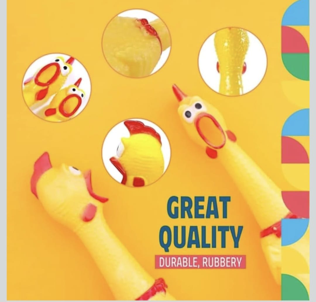 Non-Toxic Screaming Chicken Squeaky Toys for Puppy Dogs & cat lerge