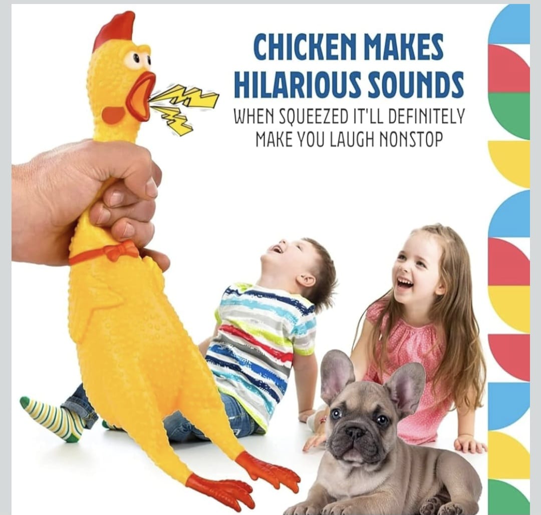 Non-Toxic Screaming Chicken Squeaky Toys for Puppy Dogs & cat lerge