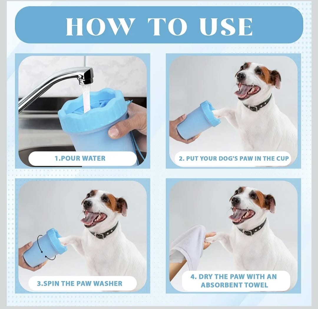 2-in-1 Dog and cat Paw Cleaner Cup & Grooming Brush – Portable Silicone Foot Washer for Large Dogs – Gentle, Easy-to-Use Pet Paw Washer for Mud, Dirt & Debris Removal 