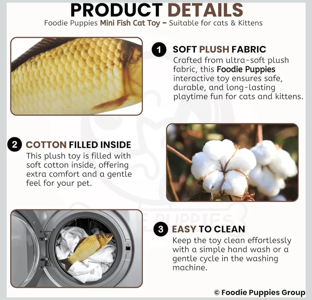 Electric Flopping Fish, Moving Cat Kicker Fish Toy, Floppy Fish Toy for Small Dogs Wiggle Fish Catnip Toys, Motion Kitten Toy Plush Interactive Cat Toys for Exercise, Mice Animal Toys,Chargeable