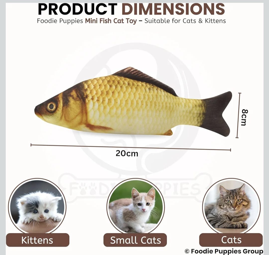 Electric Flopping Fish, Moving Cat Kicker Fish Toy, Floppy Fish Toy for Small Dogs Wiggle Fish Catnip Toys, Motion Kitten Toy Plush Interactive Cat Toys for Exercise, Mice Animal Toys,Chargeable