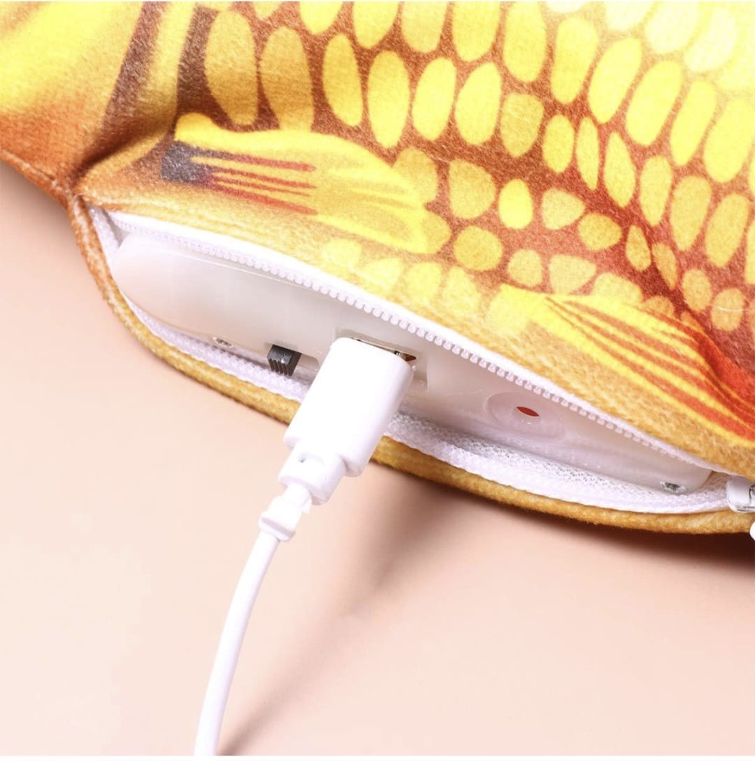 Electric Flopping Fish, Moving Cat Kicker Fish Toy, Floppy Fish Toy for Small Dogs Wiggle Fish Catnip Toys, Motion Kitten Toy Plush Interactive Cat Toys for Exercise, Mice Animal Toys,Chargeable