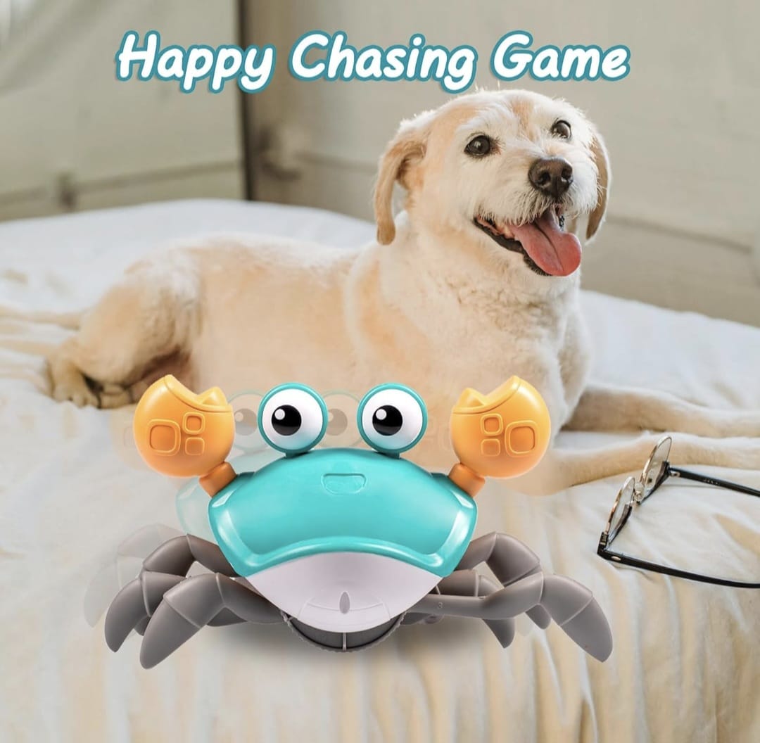 Smart Sensing Crawling Crab Toy, for Dog and Cat, for Baby also, With Different Mode, Music, Auto-Crawling Obstacle Avoidance