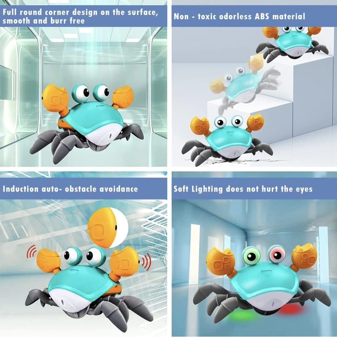 Smart Sensing Crawling Crab Toy, for Dog and Cat, for Baby also, With Different Mode, Music, Auto-Crawling Obstacle Avoidance