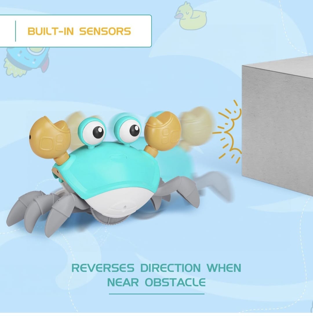 Smart Sensing Crawling Crab Toy, for Dog and Cat, for Baby also, With Different Mode, Music, Auto-Crawling Obstacle Avoidance